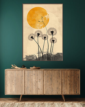 Dmuchawiec - Plakat, druk - Chiński Orient, Harmonia Zen, Roślinny #11, Black Sapphire Art