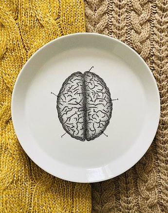 Talerzyk deserowy ręcznie malowany Mózg 21cm, Rzecz Pospolita Sztuka Użytkowa