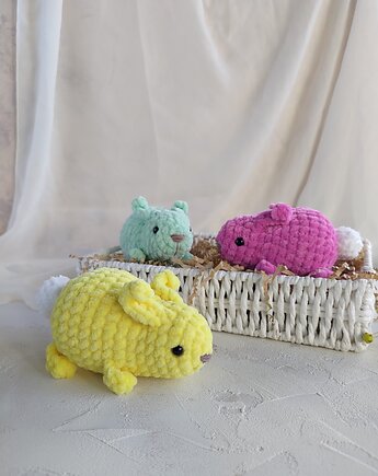 Mały króliczek żółty, Zajączek pluszowy, Prezent wielkanocny, EcoToysByNastya