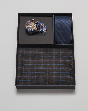 Męski zestaw prezentowy krawat+szalik+poszetka 1l4, OSOBY - Prezent dla męża