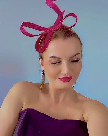 Fascynator  NICKY FUKSJA/ oraz inne kolory, MONIKA SAXTON LUXURIOUS MILLINERY