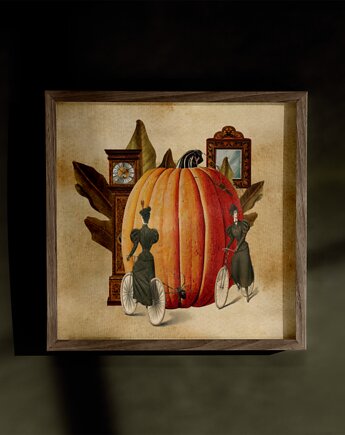 Grafika kolaż / plakat dekoracyjny Halloween gothic dynia, Something Weird Collage