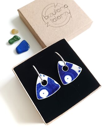 Kolczyki ceramiczne Bolesławiec koła