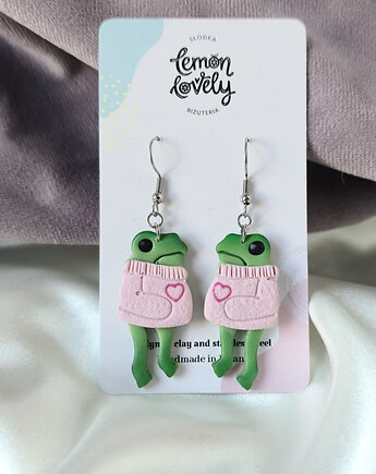 Kolczyki żaby w sweterkach, Lemon Lovely