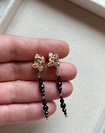 Kolczyki pozłacane Onyks, Chmolowska Jewellery