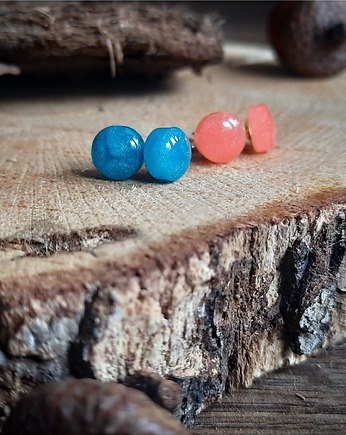 Kolczyki w parze, turkus/róż, Figa handmade accessories