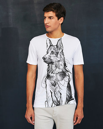 German Shepherd Dog - Men's T-shirt white, SELVA