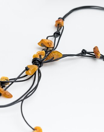 Naszyjnik z bursztynu bałtyckiego -  Naszyjnik Bursztynowy Krawat, AmberMal