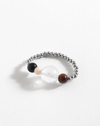 Bąbelkowy pierścionek z kamieni naturalnych, ech studio