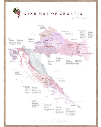 WINO Chorwacja regiony winiarskie plakat mapa, maps by P