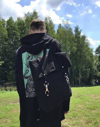 Plecak  włóczykija - czarny, PRACOWNIA 166