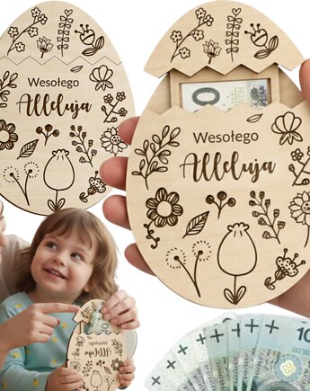 Pudełko Skarbonka na Pieniądze Jajko Niespodzianka na Wielkanoc dla Dzieci, smxdsgn