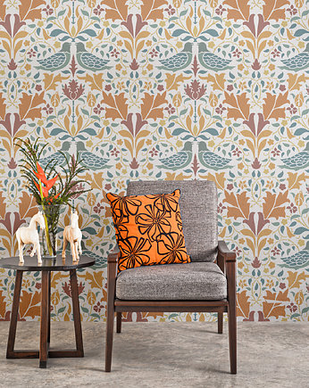 Powtarzalny szablon malarski / WILLIAM MORRIS FLORAL BIRDS, Szablony Nakleo