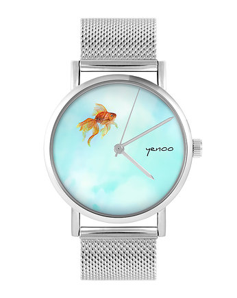 Zegarek - Złota rybka - bransoleta mesh, yenoo