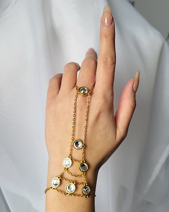 Bransoletka z pierścionkiem Crystal Closer - biała, OKAZJE - Prezent na 70 urodziny