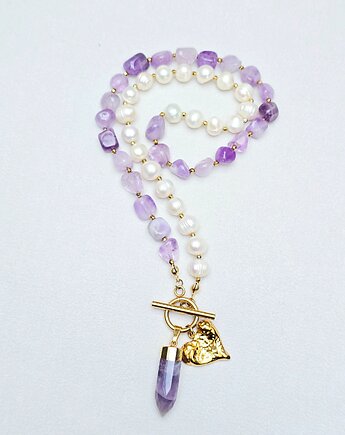 Naszyjnik Perłowo Ametystowo, ILEA