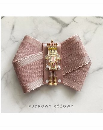 Świąteczna Brosza z Dziadkiem do orzechów  Mikołajki Święta, Pudrowy Różowy