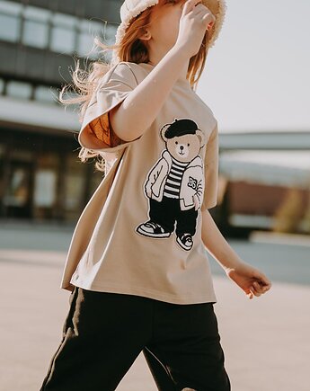 T-shirt oversize Louis Teddy cream, BejbiStory