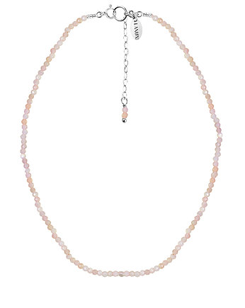 CHOKER VERA z różowym opalem - srebrny, LANUN