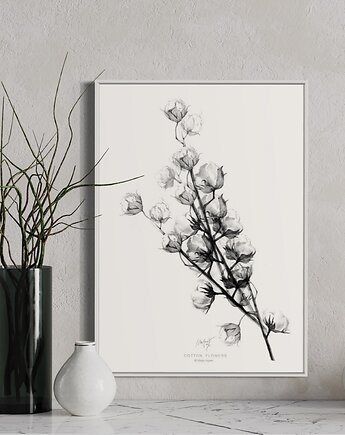 Kwiaty bawełny 50x70 cm, Margo Hupert