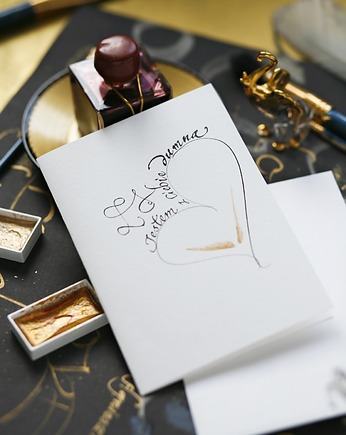 Kartka artystyczna kaligrafowana ręcznie atramentem Jestem z Ciebie dumna, Annagrafia