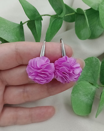 Małe kolczyki kwiatki liliowe fioletowe, Soutacheria