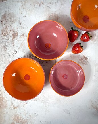 Ręcznie robiona miska -pomarańczowa h=7 cm, AGABA pracownia ceramiczna
