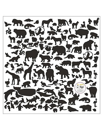 Naklejki World Animals Black 60x60cm, Yellow Tipi