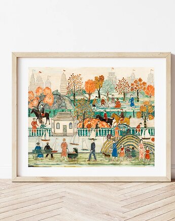 PLAKAT Central Park ilustracja,Nowy Jork grafika, obraz, black dot studio