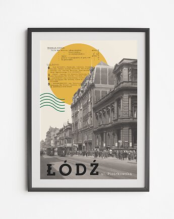 Plakat Łódź Piotrkowska Kolaż, LOVE POLAND DESIGN