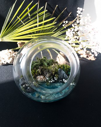 Terrarium natura zamknięta w szkle, Resinywood 