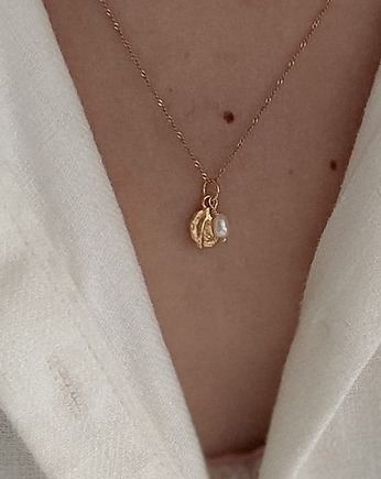 Naszyjnik 2 perły złocony, Vander jewelry