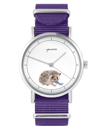 Zegarek - Jeżyk - fiolet, nylonowy, yenoo