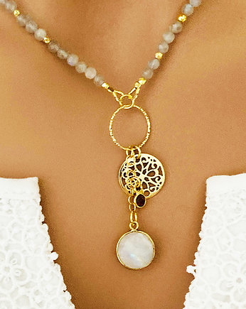 GREY DREAMS- naszyjnik labradoryt, szary naszyjnik, Anemon Atelier