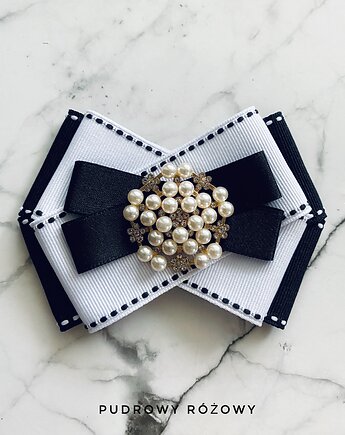 Black & White Brosza   z perłami  NEW, Pudrowy Różowy