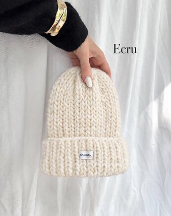 Czapka Lily 100% wełna *ecru*, GANGSTA KNIT
