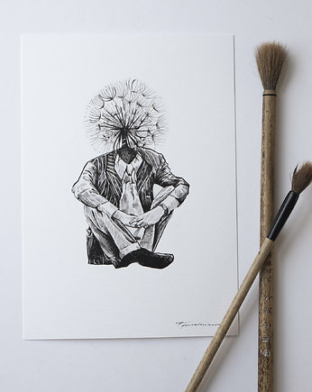 Dmuchawiec. Ilustracja tuszem., About Face Illustration