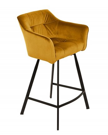 Krzesło barowe Andy musztardowy aksamit 100cm, Home Design