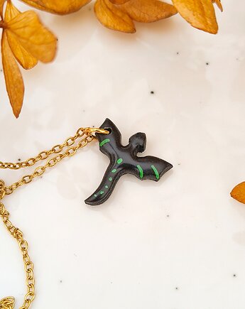 Naszyjnik smok, wisiorek dla fana fantasy, amulet z smokiem, mały prezent, Dary Rusałki
