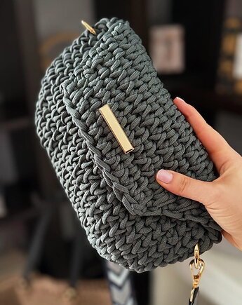 Torebka Summer Craftbags szałwia z ozdobnym paskiem, Craftbags