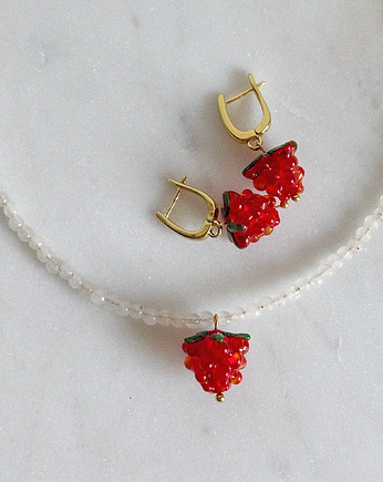 Zestaw naszyjnik i kolczyki Malina, Chmolowska Jewellery