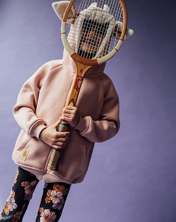 Bluza z kapturem z uszami jelonka dla dziecka różowa, USZYTE