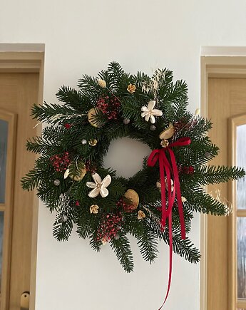 Wianek zimowo świąteczny naturalny jodła, Łąka