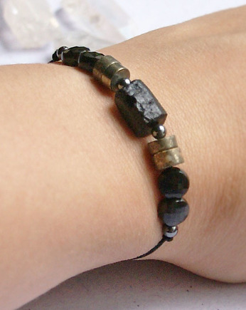 OCHRONNA bransoletka - turmalin, piryt, obsydian, kaktusia