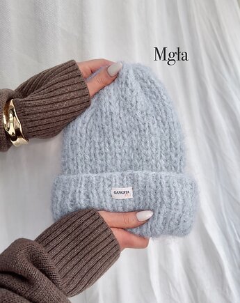 Puszysta czapka Cloud wełna merino alpaka *mgła*, GANGSTA KNIT