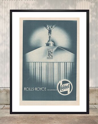 Oprawiona reklama samochodów ROLLS ROYCE z 1949 r, RiskyWalls