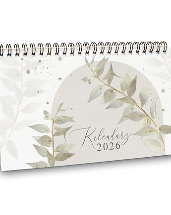 Kalendarz biurkowy 2026 WHITE RUSCUS na biurko wolnostojący, Planerum