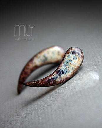 Kolczyki ceramiczne Nakrapiane Kły/stal chirurgiczna/, Magda Łysiak