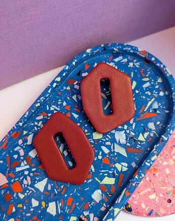 Kolczyki bordowe okienko, Strabirabi