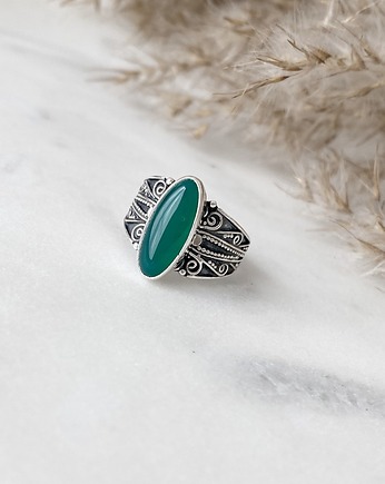 Srebrny pierścionek - Szmaragdowy orient, Marisella